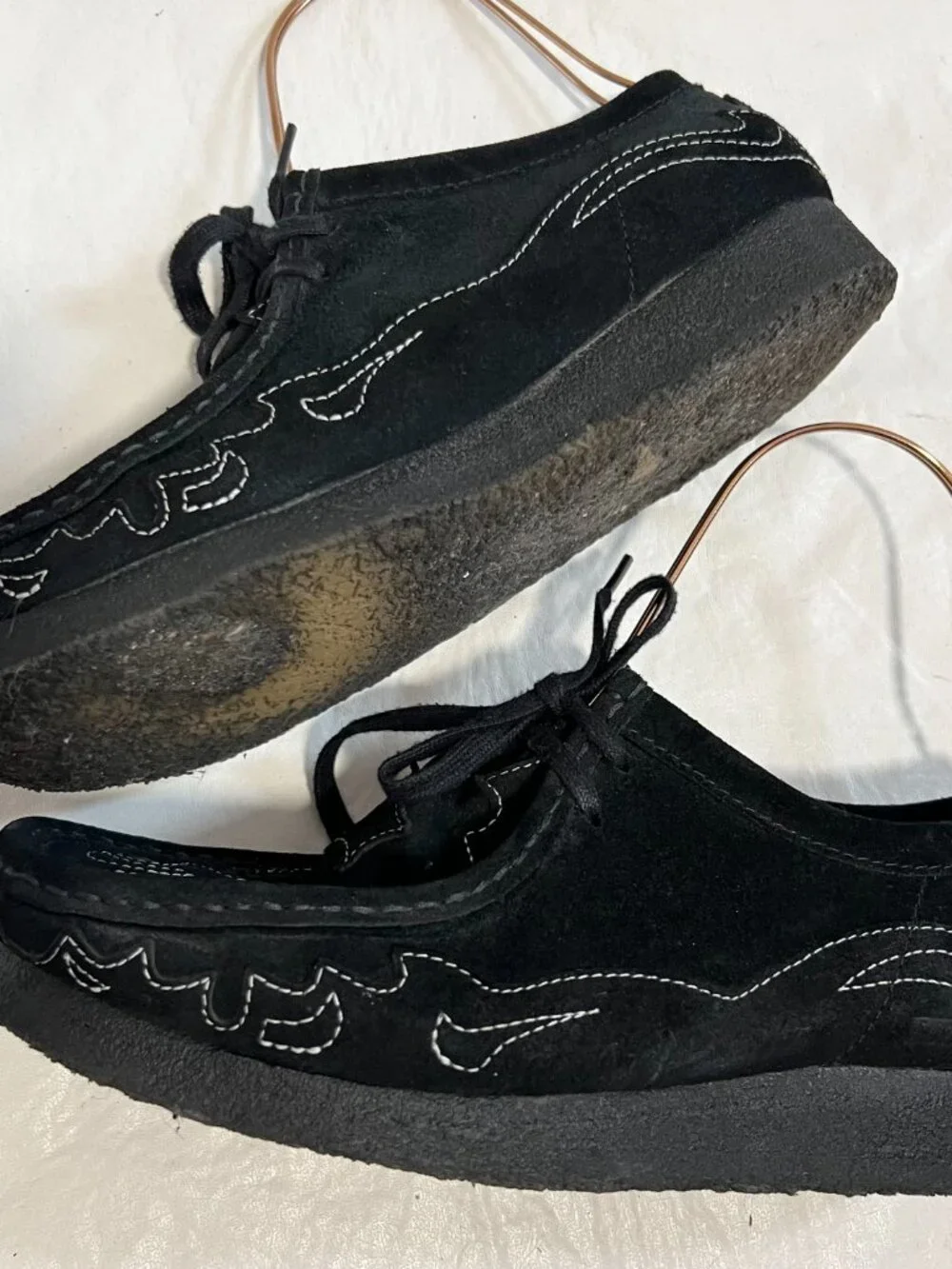 Supreme x Clarks Originals Wallabee shoe black suede mens 8.5 western stitched
